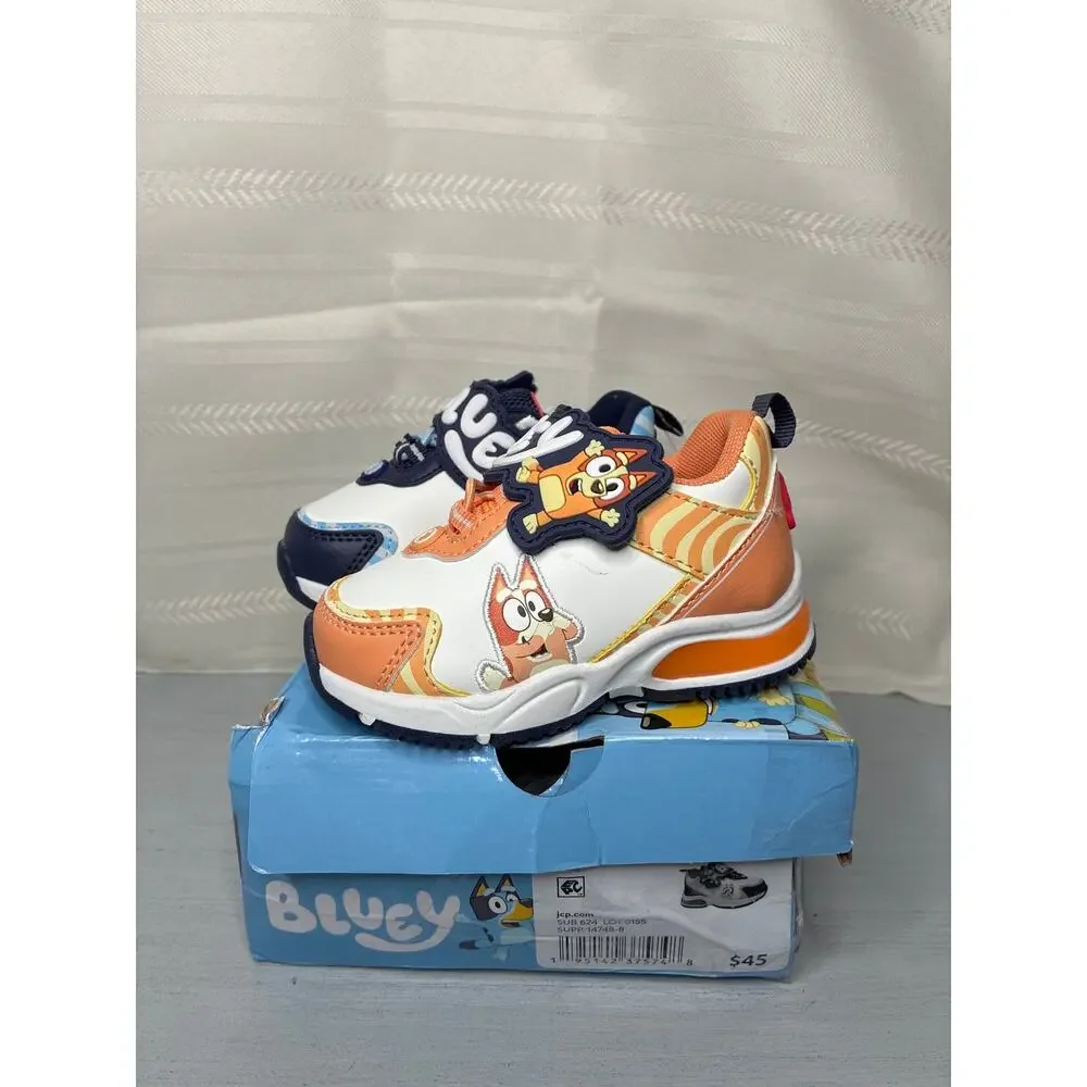 Ground Up Bluey & Bingo Toddler Unisex Athletic Sneakers Blue Orange Size 6M
